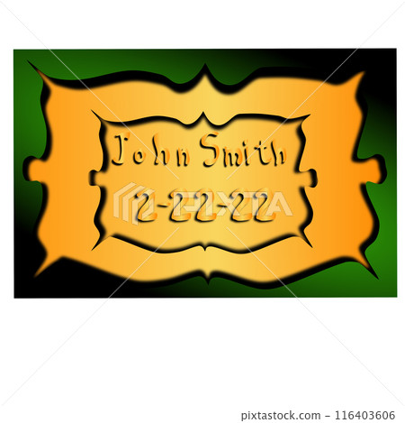 The business card is dark at the edges and gold in the middle. Frames with a shadow around the edges of the rectangle and a blank middle to insert your text Your contactS name and phone number. Vector 116403606