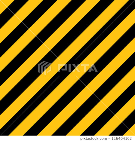 Warning yellow black diagonal stripes line. Safety stripe warning caution hazard danger road vector Warning yellow black diagonal stripes line. Safety stripe warning caution hazard danger road vector 116404102