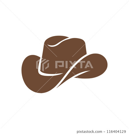 Cowboy hat western vector icon. Sheriff cowboy cartoon icon illustration logo. 116404129