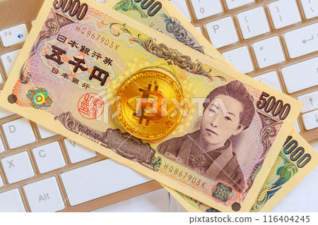 Investing in bitcoin digital money e-wallet for Japanese yen using bitcoin cryptocurrency technology. 116404245