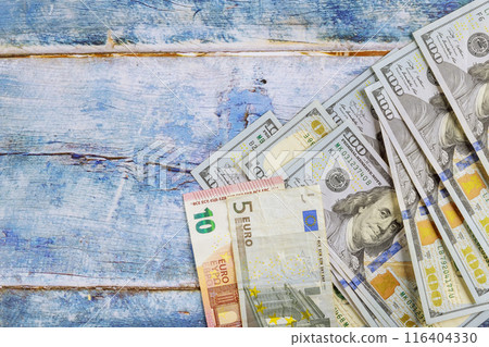 Currency banknotes euro, American dollar of various money banknotes 116404330