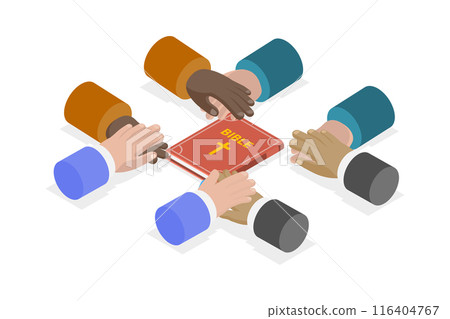 3D Isometric Flat Illustration of Praying, People Begging with Hands Together 3D Isometric Flat Illustration of Praying, People Begging with Hands Together 116404767