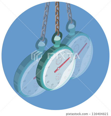 3D Isometric Flat  Illustration of Hypnosis, Pendulum Swinging 116404821