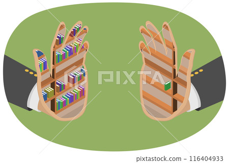 3D Isometric Flat  Illustration of Educated Vs Uneducated, Access to Knowledge 116404933