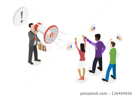 3D Isometric Flat Illustration of Effective Communication, Teamwork Building 3D Isometric Flat Illustration of Effective Communication, Teamwork Building 116404936