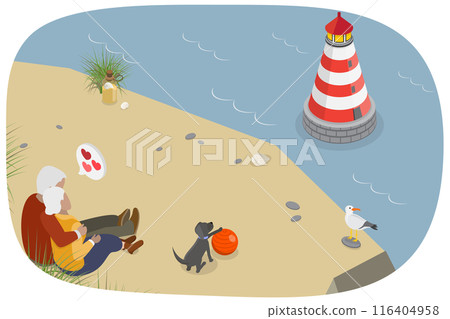 3D Isometric Flat Illustration of Happy Elderly Couple, Recreation and Entertainment for Seniors 3D Isometric Flat Illustration of Happy Elderly Couple, Recreation and Entertainment for Seniors 116404958