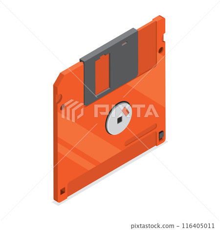 3D Isometric Flat  Illustration of Diskette, Floppy Disk 116405011