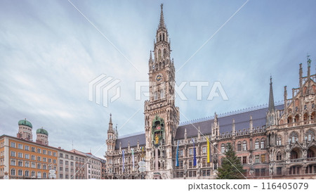 Marienplazt Old Town Square with the New Town Hall timelapse hyperlapse. Bavaria, Germany Marienplazt Old Town Square with the New Town Hall timelapse hyperlapse. Bavaria, Germany 116405079
