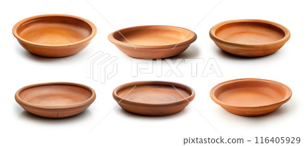 Clay bowl isolated on white background 116405929