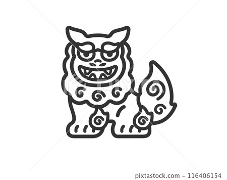 Shisa 圖示插圖（線條圖） 116406154