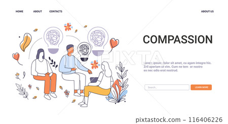 Compassion Mental Health Concept group discussion abstract people plants light bulbs website design Compassion Mental Health Concept group discussion abstract people plants light bulbs website design 116406226