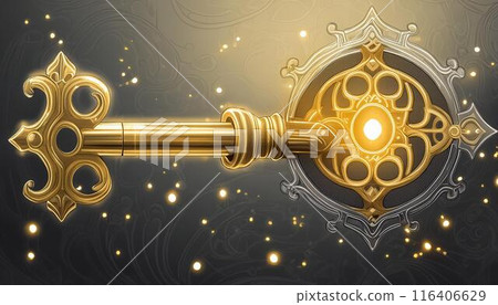 A magic key that looks like it could appear in a game item A magic key that looks like it could appear in a game item 116406629