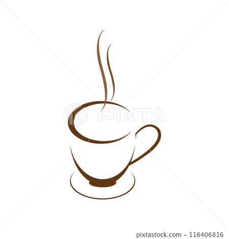 coffee logo in a cup illustration design 116406816