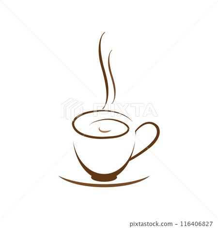 coffee logo in a cup illustration design 116406827