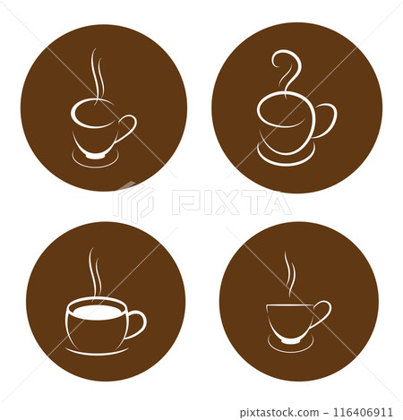 coffee logo in a cup illustration design 116406911