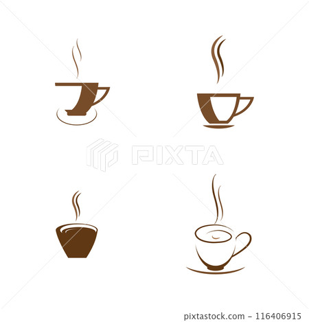 coffee logo in a cup illustration design 116406915