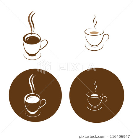 coffee logo in a cup illustration design 116406947