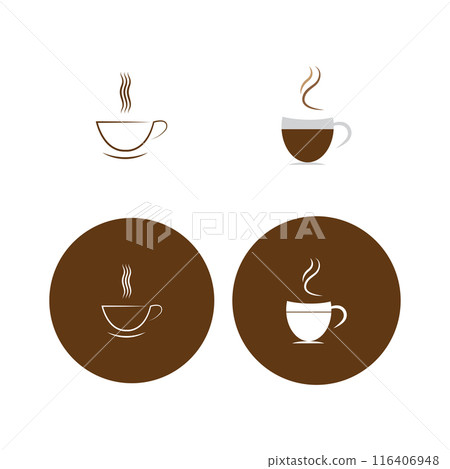coffee logo in a cup illustration design 116406948