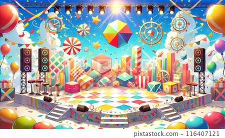 Cute birthday cityscape 116407121
