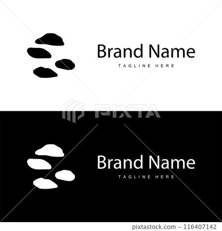 River Rock Design Balance Rock Logo Illustration Symbol Template 116407142