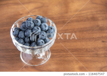 Blueberries in glassware Blueberries in glassware 116407547