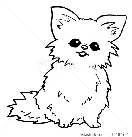 Simple chihuahua dog line drawing 116407595