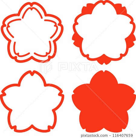 Cherry blossom shaped stamp style frame 116407659