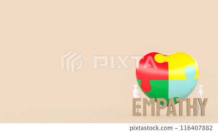 The puzzle heart multicolour  for empathy and teamwork 3d rendering. 116407882