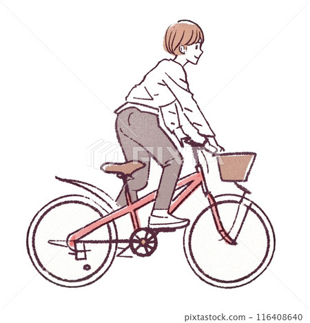 Illustration of a person riding a bicycle 116408640