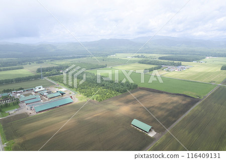 Volcano Observation Point, Tokachi Plain, Hokkaido (aerial view) Volcano Observation Point, Tokachi Plain, Hokkaido (aerial view) 116409131