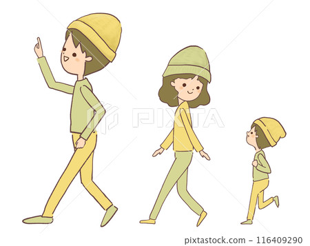 Illustration of a family walking 116409290