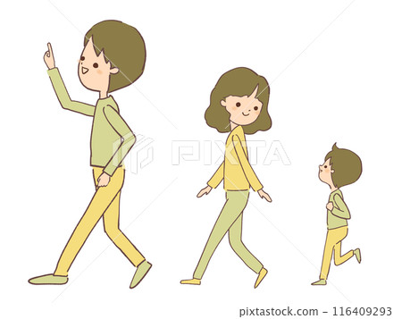 一家人走路的插圖 116409293