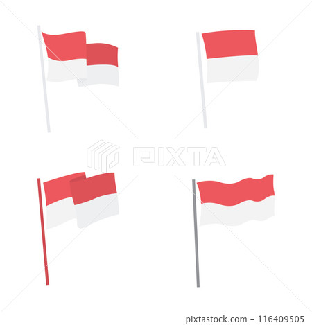 Indonesian Red White Flag National Freedom Independence Day Celebration Memorial Indonesian Red White Flag National Freedom Independence Day Celebration Memorial 116409505