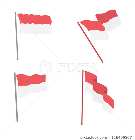 Indonesian Red White Flag National Freedom Independence Day Celebration Memorial Indonesian Red White Flag National Freedom Independence Day Celebration Memorial 116409507