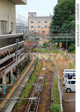 Scenery of a station with conventional lines 116409599