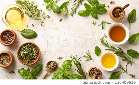 Oil and herbs 116409639