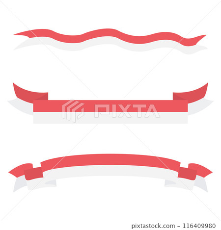 Indonesian Flag Red White Ribbon HUT Kemerdekaan Merdeka Indonesia 17 Agustus 116409980