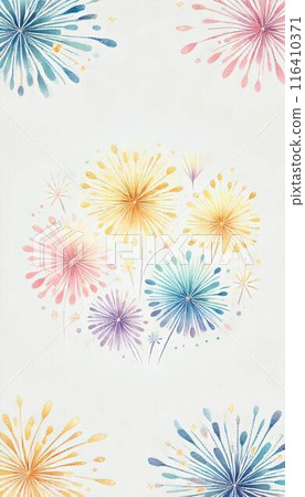 Colorful fireworks illustration background Colorful fireworks illustration background 116410371