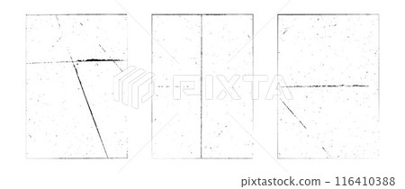 Grunge folded paper collection. Rough photocopy texture overlay set. Old worn scratched crumpled background. Dirt grainy wrinkled distressed wallpaper for poster, cover, frame, banner, leaflet. Vector Grunge folded paper collection. Rough photocopy texture overlay set. Old worn scratched crumpled background. Dirt grainy wrinkled distressed wallpaper for poster, cover, frame, banner, leaflet. Vector 116410388
