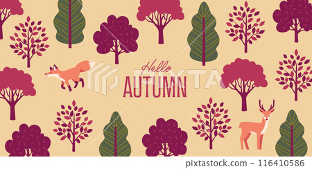 Forest animals background 116410586