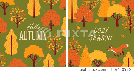 Autumn forest background set 116410590