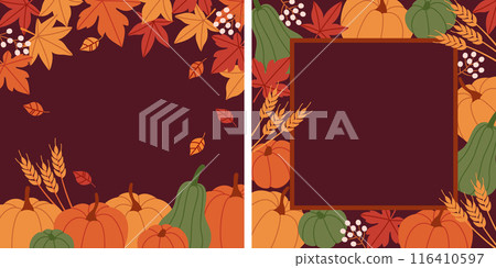 秋季框架設計套裝,感恩節慶祝豐收 秋季框架設計套裝,感恩節慶祝豐收 116410597