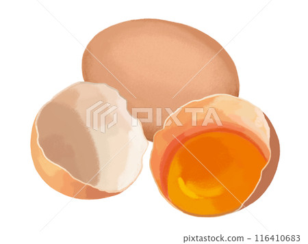 Red egg (1 and cracked) 116410683