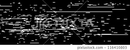 TV static noise texture. Glitch vhs pixel noise wallpaper. Bad interference signal concept. Random rippled video tape background. Image distortion distressed backdrop effect. Vector  116410803