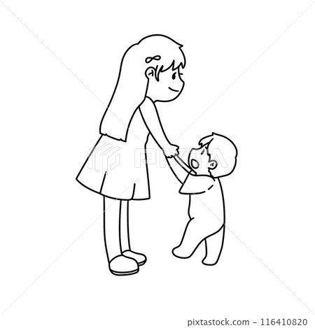 A woman is holding a baby A woman is holding a baby 116410820
