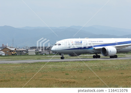 Passenger plane taking off from Matsuyama Airport, Ehime Prefecture Passenger plane taking off from Matsuyama Airport, Ehime Prefecture 116411076