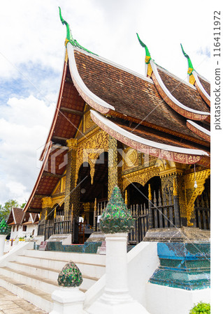 Wat Xieng Thong, a tourist attraction in Luang Prabang, Laos 116411972