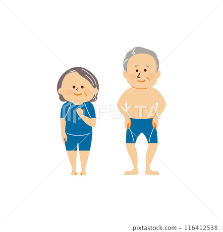 高級男女穿泳衣的插圖 高級男女穿泳衣的插圖 116412538