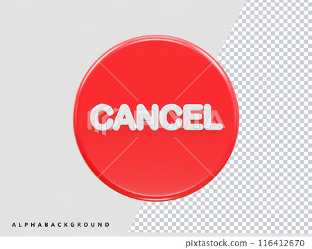 Cancel icon illustration 3d rendering Cancel icon illustration 3d rendering 116412670