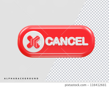 Cancel icon illustration 3d rendering Cancel icon illustration 3d rendering 116412681
